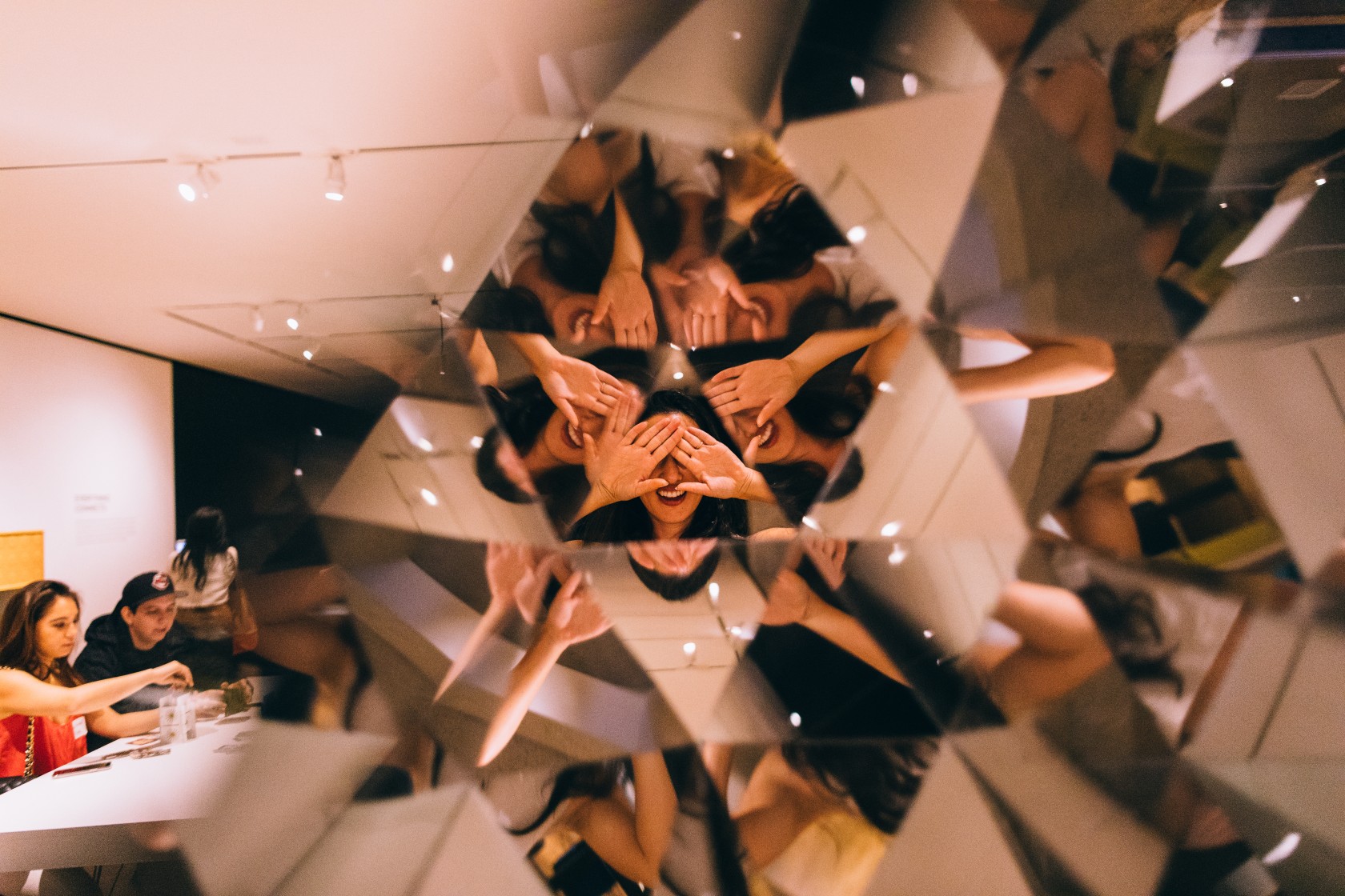 Erin Fong in one of the many kaleidoscopes. (Sothear Nuon)